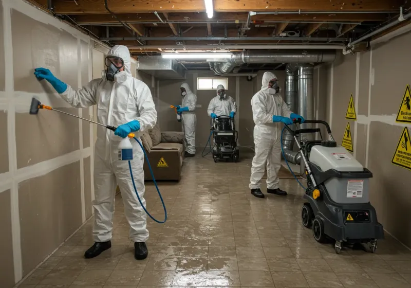 Basement Moisture Removal and Structural Drying process in Bremen, GA